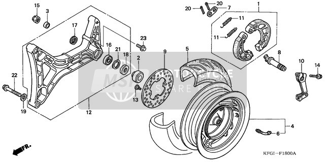 Honda FES250 2002 Ruota posteriore per un 2002 Honda FES250